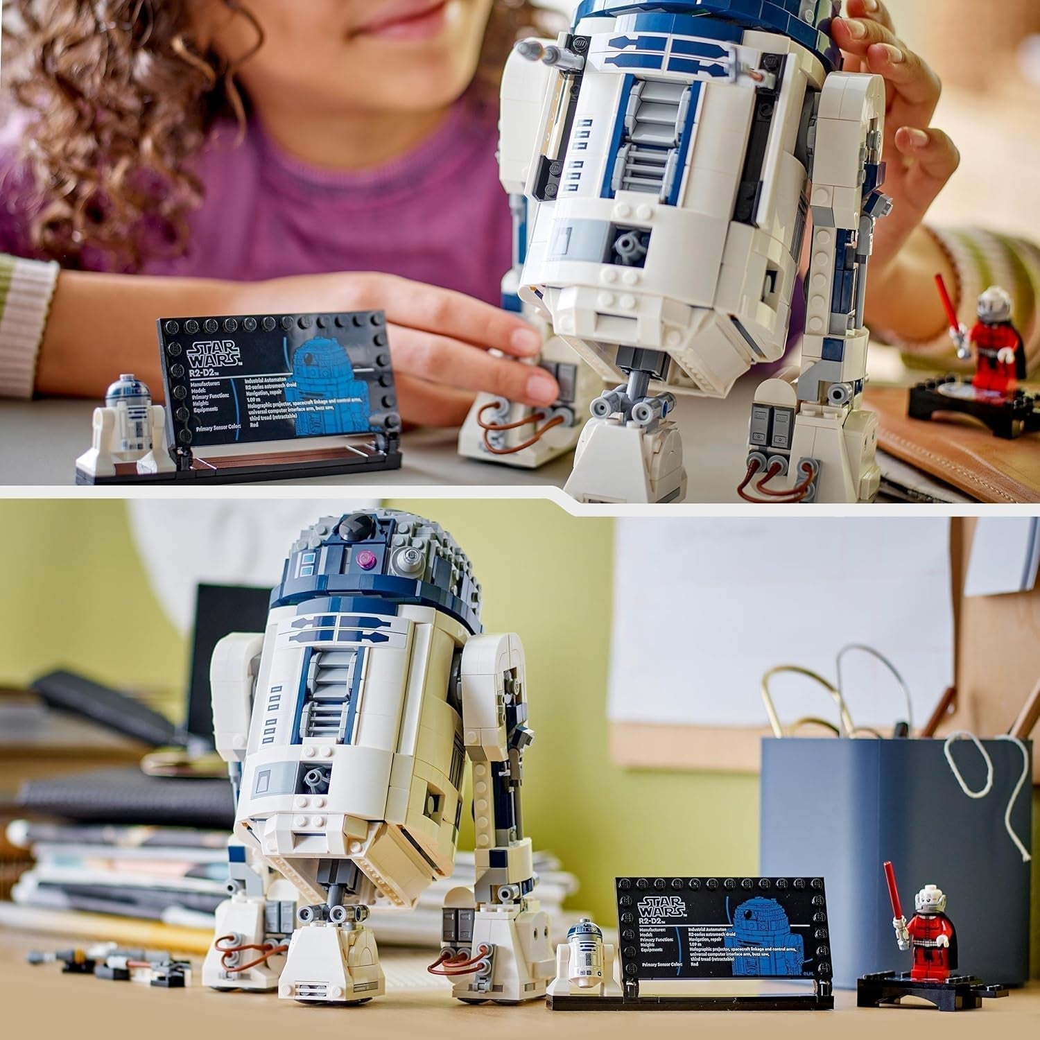 LEGO Star Wars R2-D2, set model pentru copii, băieți și fete, figurină droid construibilă cu minifigurina Darth Malek a 25-a aniversare și placă de decorare, idee de cadou de colecție 75379 Seturi de constructie Besuche den LEGO-Store