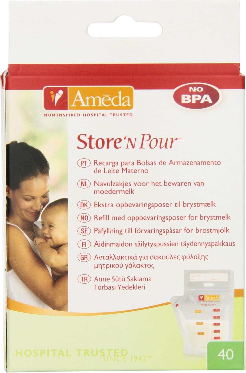 Pungi pentru lapte matern - 40 bucăți Accesorii Hrana si Alaptare Bebe Naty Shop