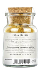 Ankerkraut Garam Masala, Gewürz für indisches Gericht, Leckeres Curry mit Fleisch würzen, Taste of Indien, 65 g im Korkenglas