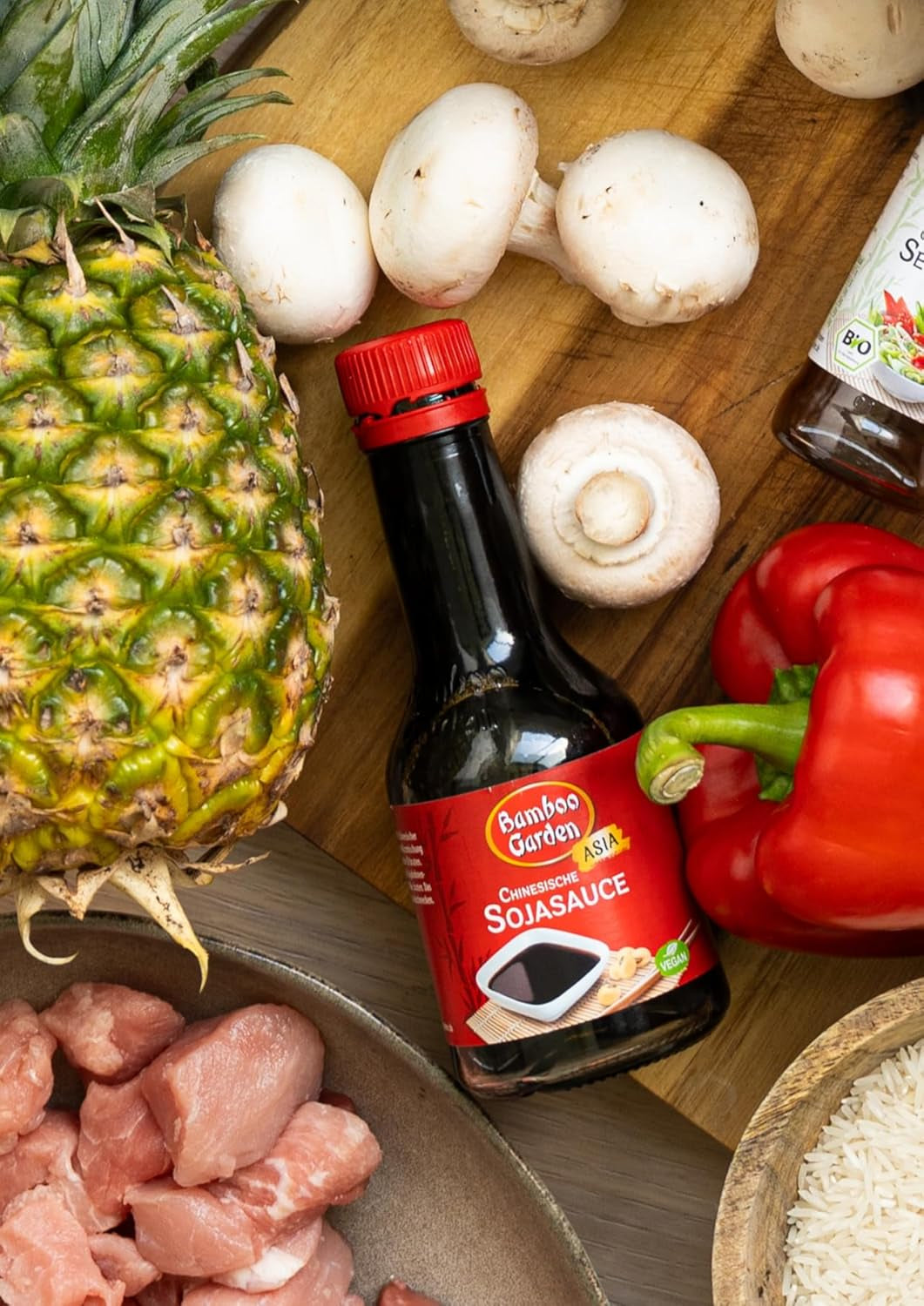 Bamboo Garden - Chinesische Sojasauce , Würzsauce für Fleisch, Geflügel, Gemüse und vieles mehr , 1 x 200 ml (Verpackungsdesign kann abweichen)