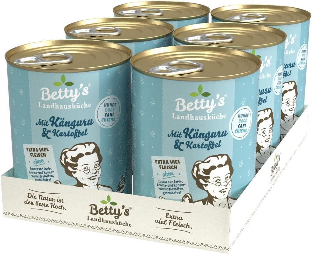 Betty'S Landhausküche cutie de hrană umedă pentru pisici, Fără cereale, Cea mai bună calitate, Carne de înaltă calitate, Gently cooked, Potrivit pentru toate rasele de pisici, Pui și fazan cu ulei de borangic 6 X 200 G