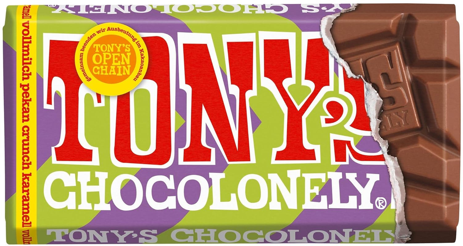 Tony's Chocolonely - Ciocolată neagră cu migdale și sare de mare 90g
