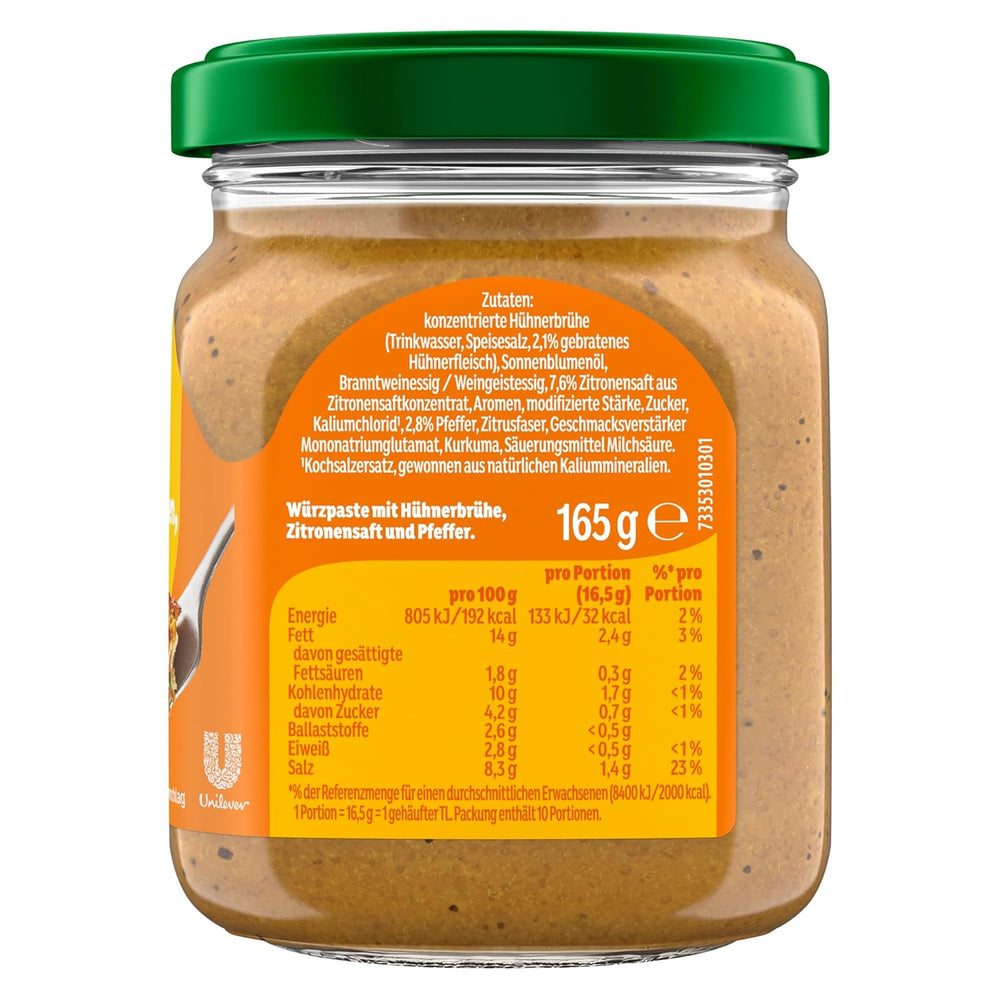 Knorr Schnell gewürzt Kochpaste Gebratenes Hühnchen, Zitrone & Pfeffer einfach & schnell für einen besonders intensiven, geballten Geschmack 165 g