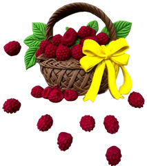 Set 9 decoratiuni comestibile, Cosulet cu zmeura