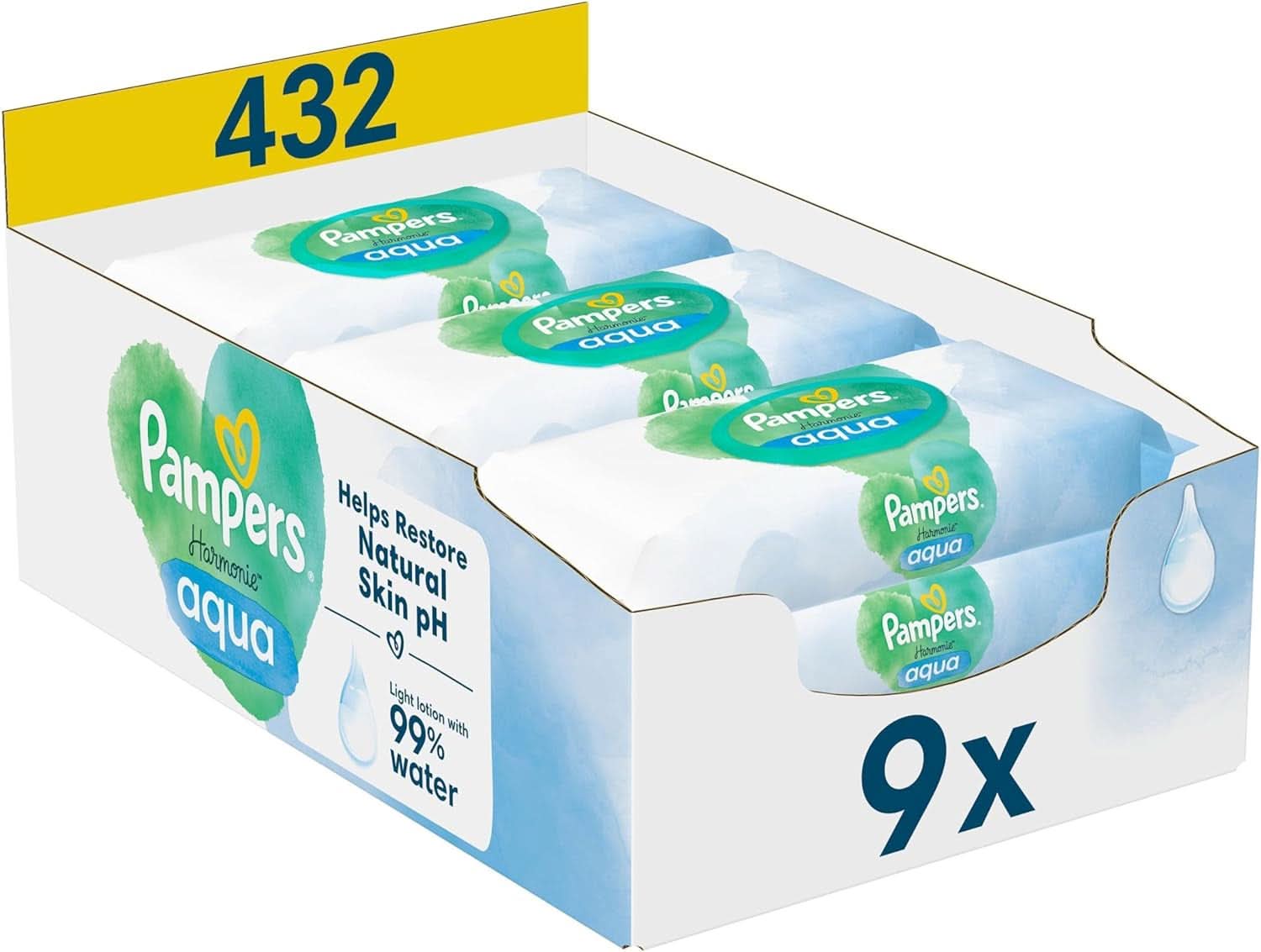 Pampers Harmonie New Baby Feuchttücher 24 Packungen Mit Jeweils 46 Feuchttüchern - 1104 Feuchttücher, Die Helfen, Den Natürlichen Ph-Wert Der Haut Wiederherzustellen Naty Shop 48 Stück (9Er Pack) Neu