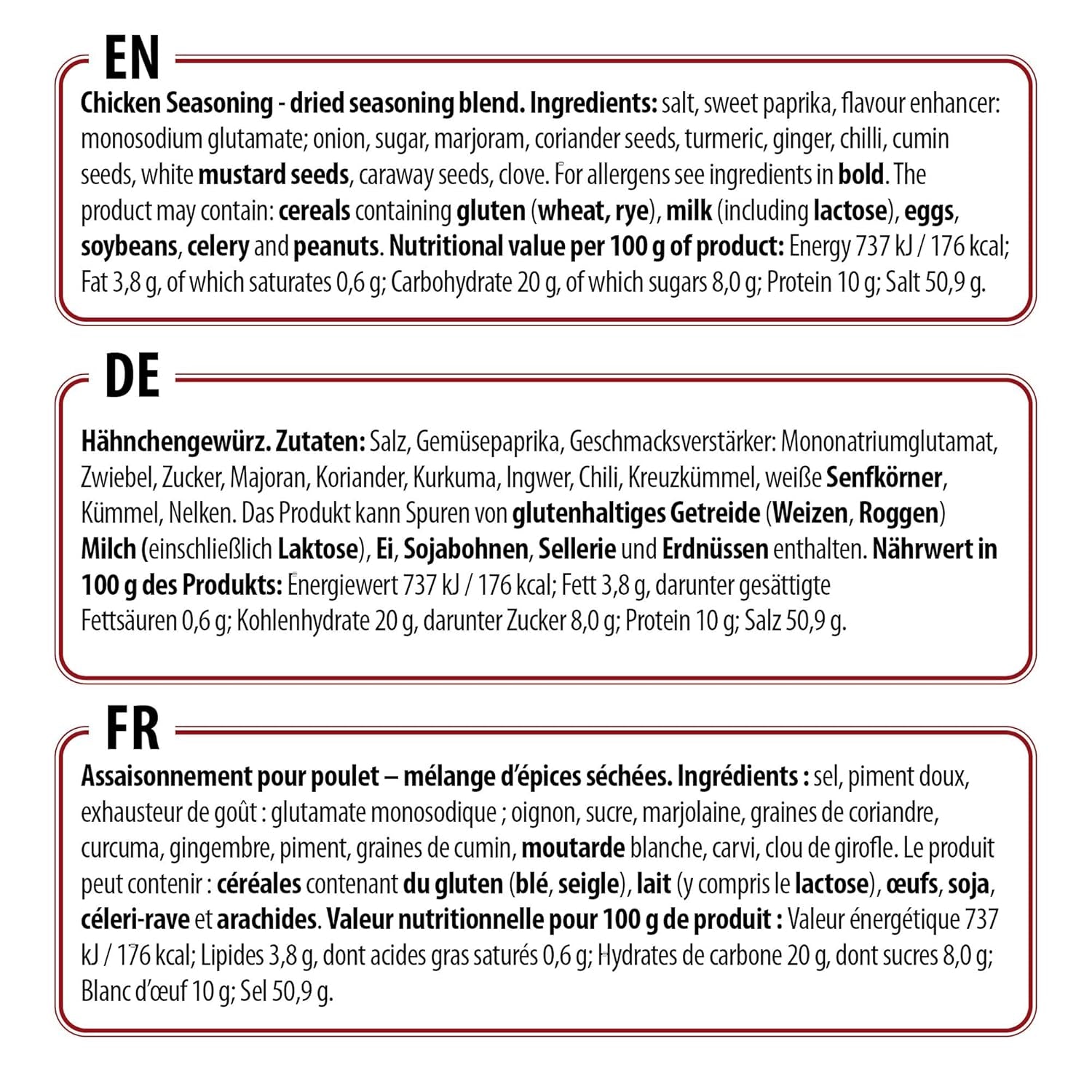 Prymat Hähnchengewürz 1100g, Gewürzmischung für Huhn, Truthahn, Ente, Gans, Grillgewürze, Marinade für Fleisch im Streuer