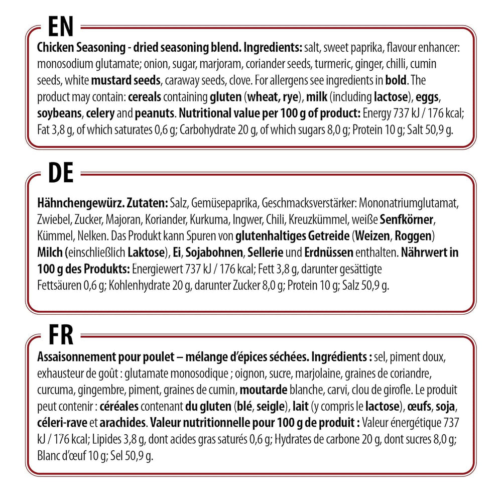 Prymat Hähnchengewürz 1100g, Gewürzmischung für Huhn, Truthahn, Ente, Gans, Grillgewürze, Marinade für Fleisch im Streuer