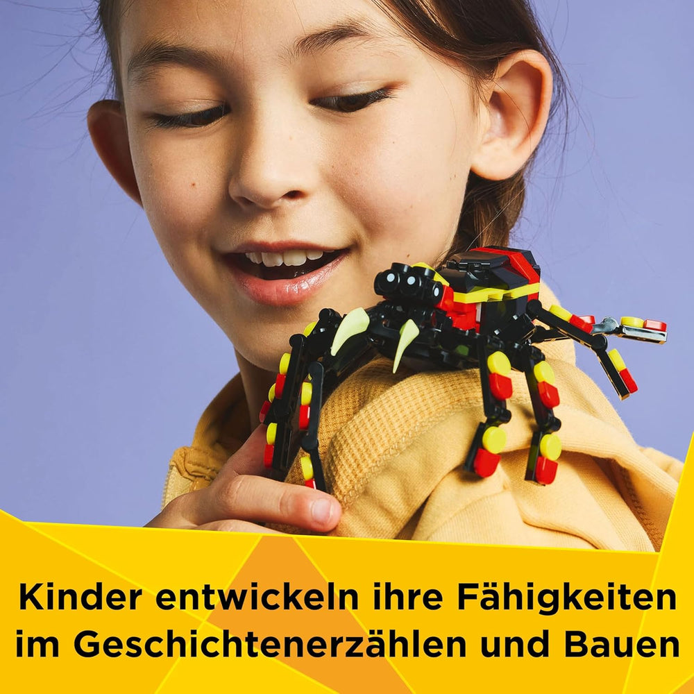LEGO Creator 3in1 Wilde Tiere: Überraschungsspinne - Spielzeug zum Umbauen in eine Skorpion Figur oder Schlange - Bauset mit 3 Modellen - Geschenk für Jungen und Mädchen ab 7 Jahren 31159