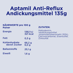 Aptamil Anti-Reflux - Formulă completă de la naștere, pentru gestionarea dietei, pentru vomă și regurgitație, hrană pentru bebeluși, lapte praf, 6 x 135 g