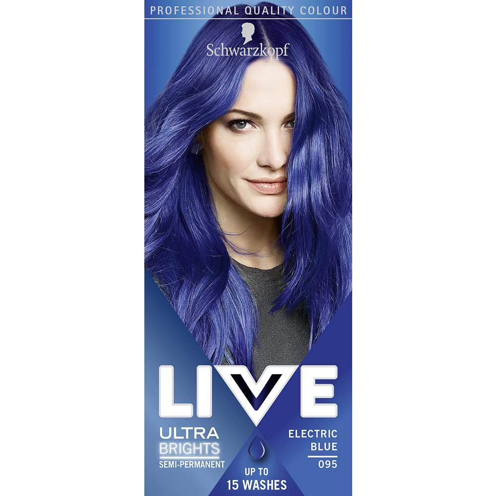 Schwarzkopf LIVE Colour XXL Ultra Brights 95 Albastru electric Vopsea pentru par Naty Shop Albastru electric (1 pachet) 1 bucată (pachet de 1)