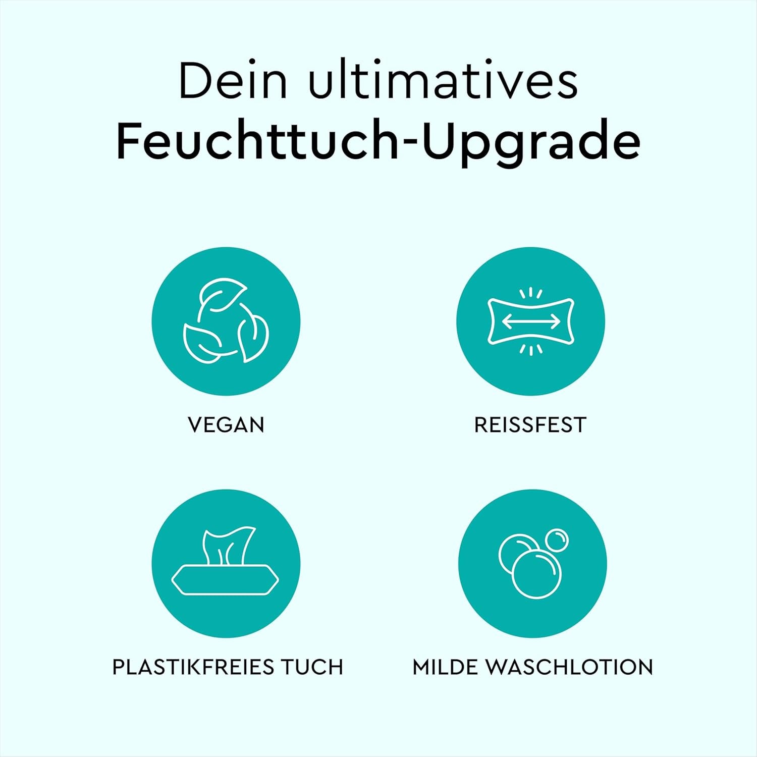 Șervețele umede LILLYDOO, 50 de bucăți, 100% fără plastic, șervețel extra mare, fără parfum