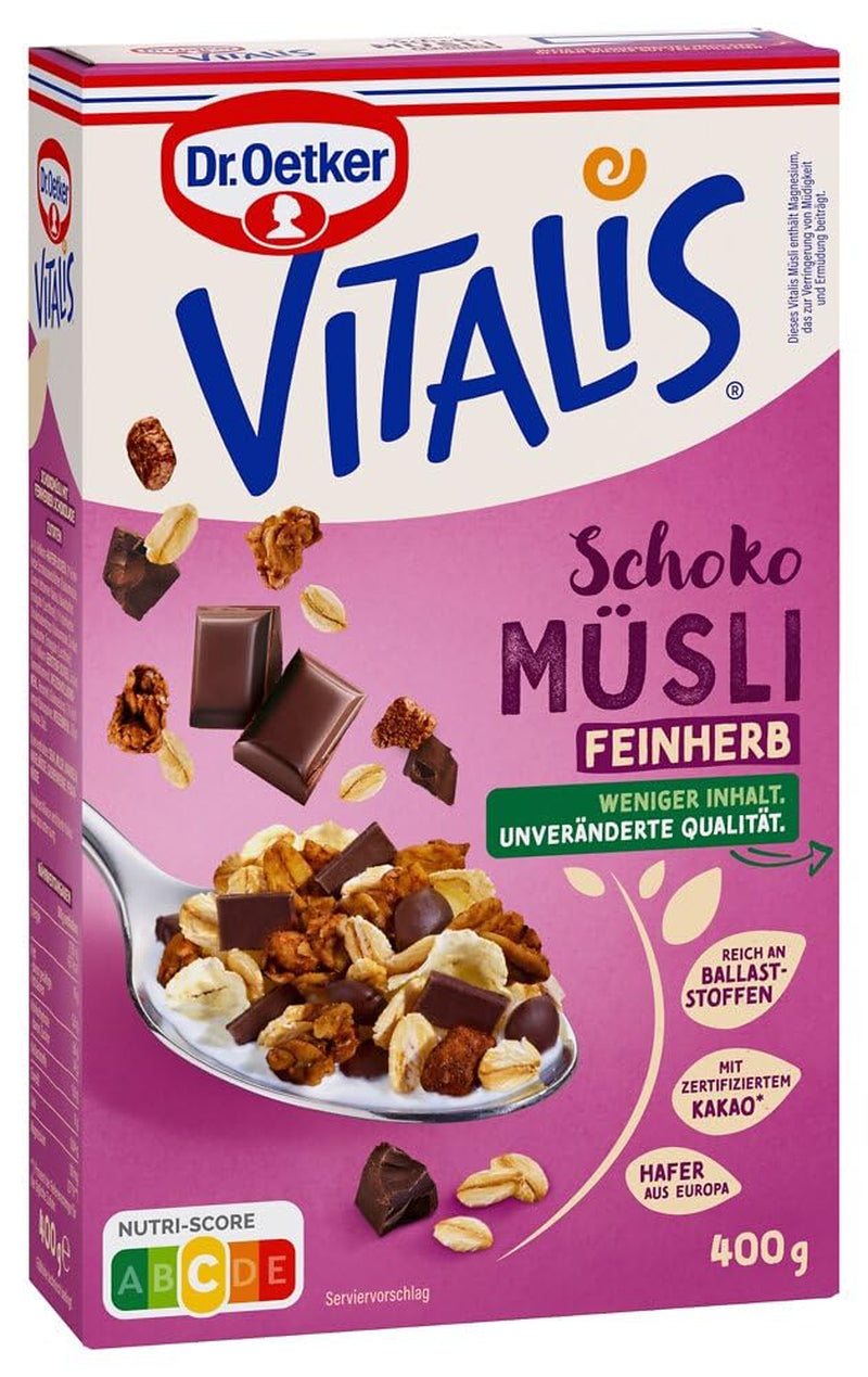 Dr. Oetker Vitalis Muesli cu ciocolată neagră: Muesli pentru micul dejun cu ciocolată neagră, pachet de 6 (6 x 600g)