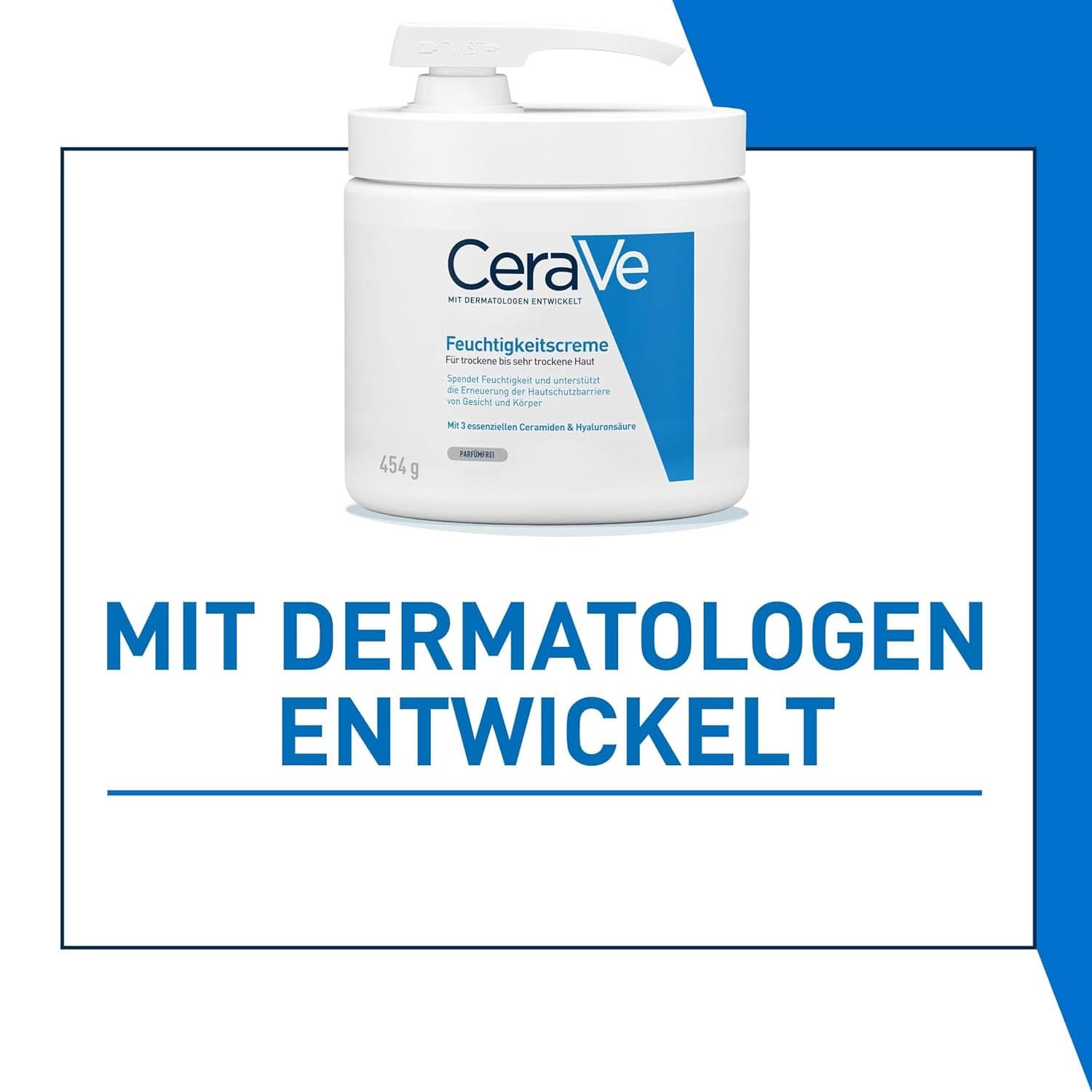 Cerave, Cremă hidratantă pentru corp și față pentru pielea uscată, cu hialuron și 3 ceramide esențiale, 454 g Cosmetice si Infrumusetare Naty Shop