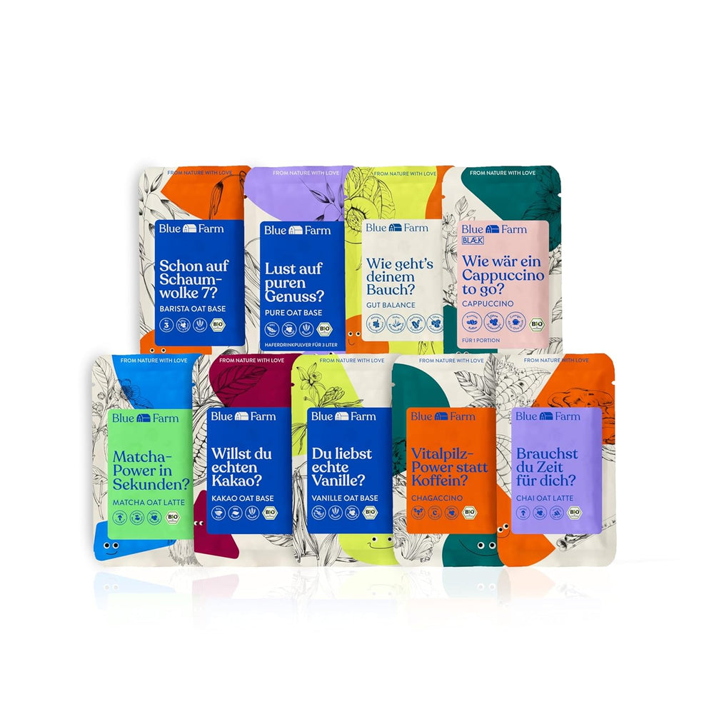 Blue Farm Pure Oat Base für bis zu 8 Liter Haferdrink zum Selbermischen – 100% beste Bio-Qualität – 100% vegan, laktosefrei & glutenfrei – 90% weniger Verpackungsmüll