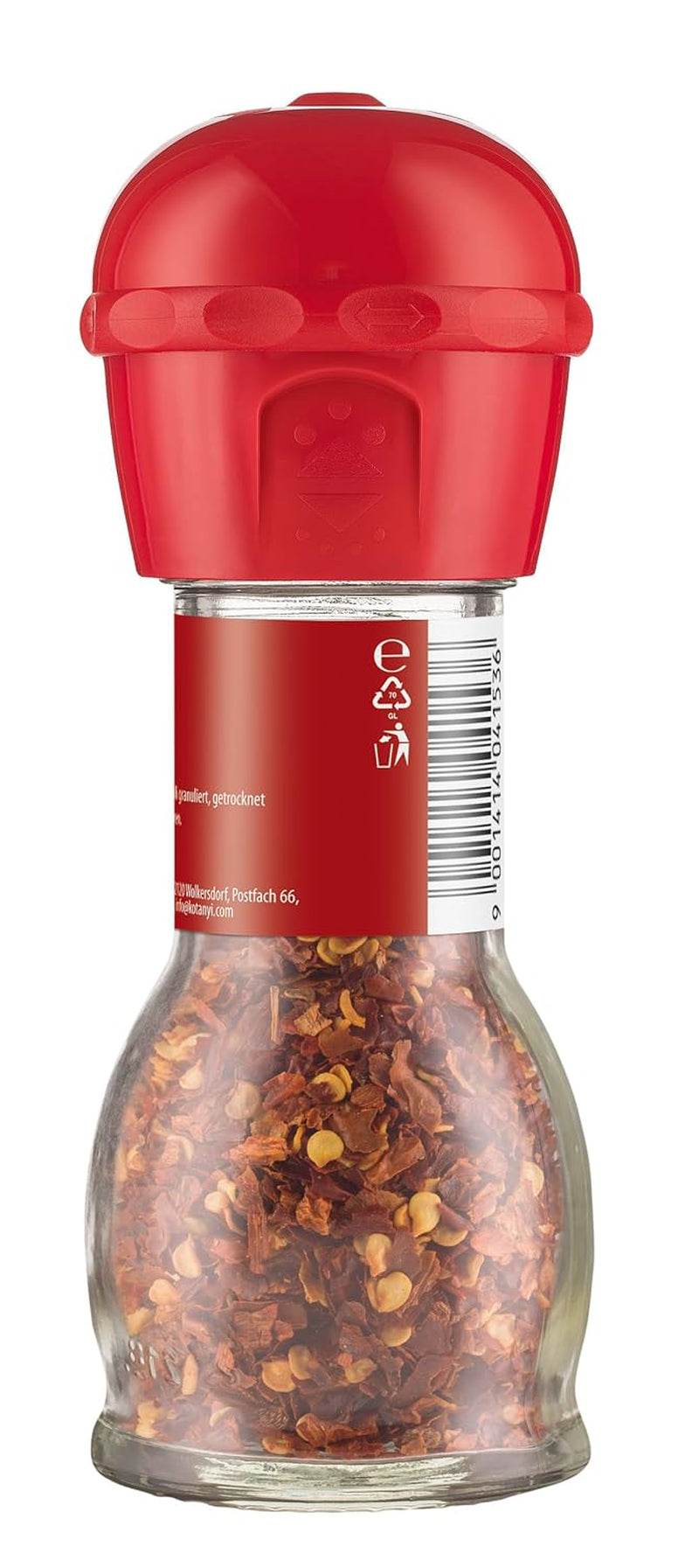 KOTÁNYI Chili Birdseye Peperoncini Mühle, scharf zum frischen Mahlen, 1er Pack (1 x 27g)