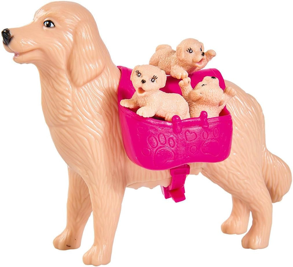 Simba 105733072 - Evi Love Dog Sitter, cu câine și trei căței, accesorii, păpușă de modă, 12 cm, pentru copii cu vârsta de 3 ani și peste