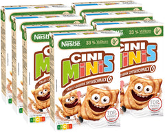 Nestlé CINI MINIS, Muesli cu scorțișoară, 37% cereale integrale vitale, cu vitamine, calciu și fier, fulgi crocanți, pachet de 7 (7x375g)