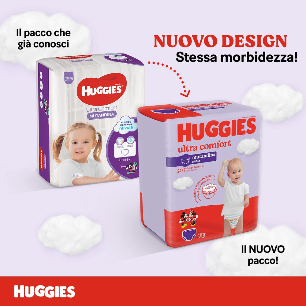 Scutece Huggies Ultra Comfort, mărimea 4 (9-14 kg), pachet de 72 de scutece