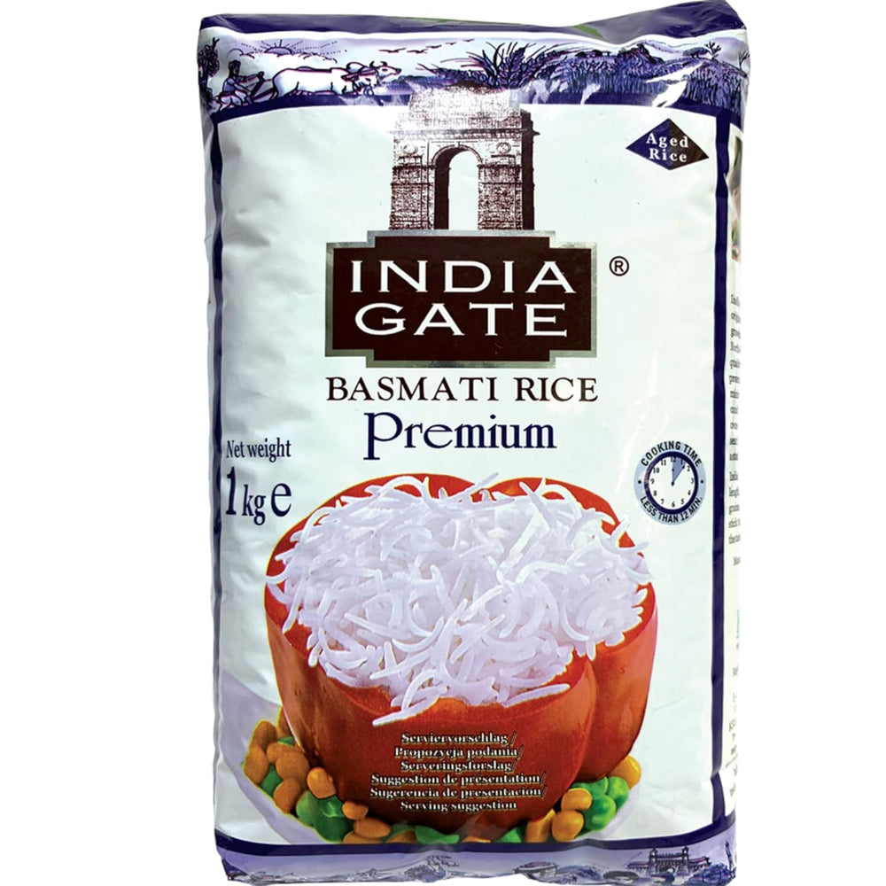 Orez Basmati Premium INDIA GATE – Orez cu bob lung fin, aromat, din India, bob lung fin (1 x 5 kg)