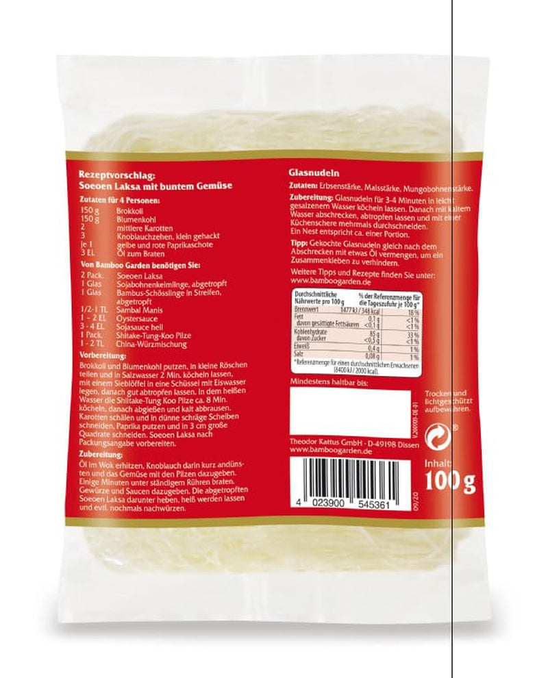 Tăiței de sticlă Bamboo Garden Soeoen Laksa, 100 g