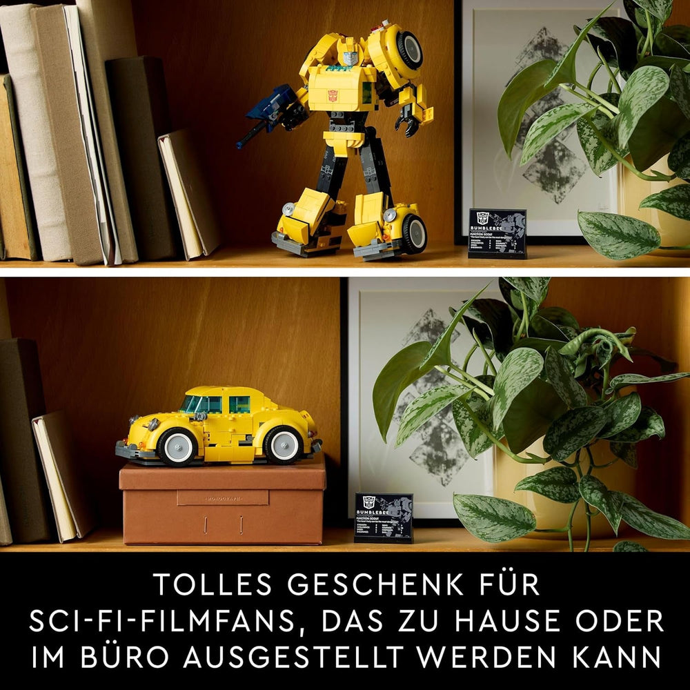 LEGO Icons Transformers Bumblebee, Figurină de acțiune robot pentru adulți de colecționat, Set de construcție pentru film pentru fanii science fiction, Poate fi transformat într-o mașină, Jucărie de aventură 10338 Seturi de constructie Besuche den LEGO-Store