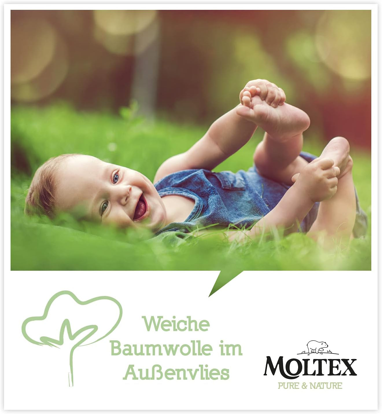 Scutece organice Pure & Nature, mărimea 6 XL (17-28 kg), cutie lunară, 84 de scutece organice