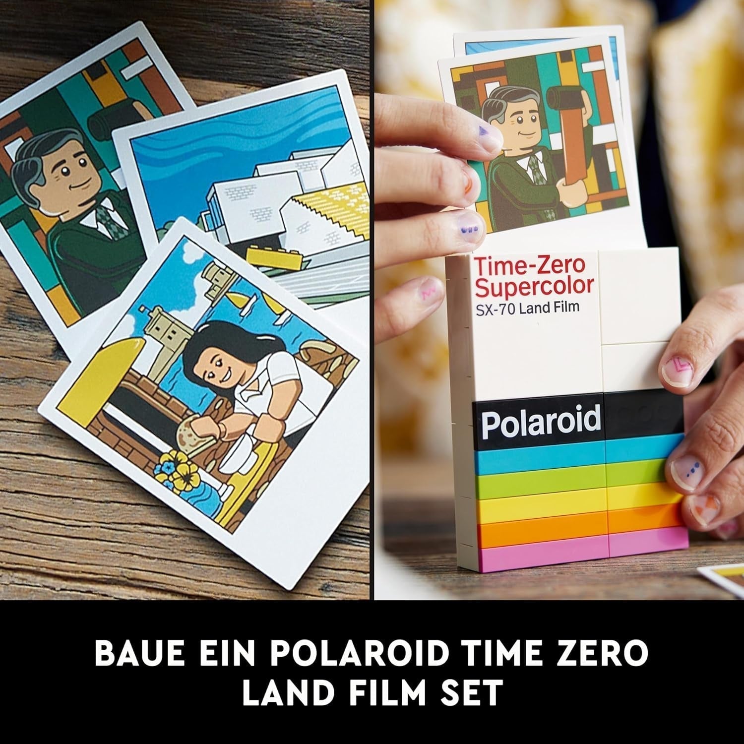 Set aparat foto LEGO Ideas Polaroid Onestep SX-70 pentru adulți, de colecție cu detalii autentice, activitate creativă, cadouri de fotografie pentru femei, bărbați, el, ea și adolescenți 21345 Seturi de constructie Besuche den LEGO-Store