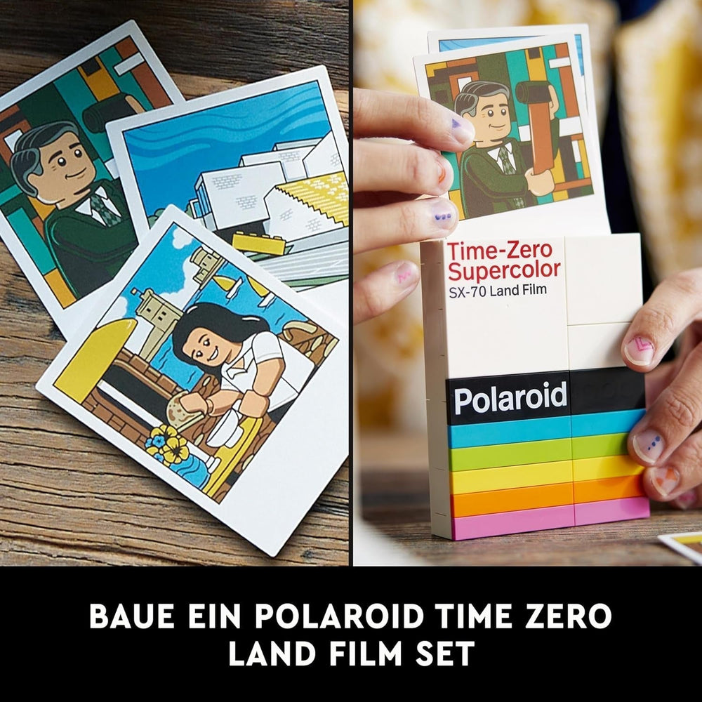 Set aparat foto LEGO Ideas Polaroid Onestep SX-70 pentru adulți, de colecție cu detalii autentice, activitate creativă, cadouri de fotografie pentru femei, bărbați, el, ea și adolescenți 21345 Seturi de constructie Besuche den LEGO-Store