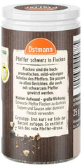Ostmann Gewürze - Schwarze Pfefferflocken | Grober Pfeffer für intensiv-schwarfen Geschmack | Mit praktischem Streuaufsatz | 25 g in der Streudose