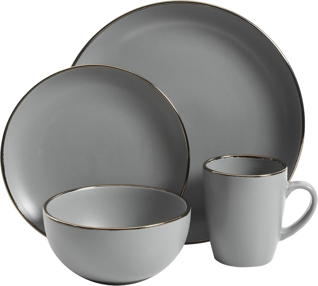 Set de veselă Rockaway din ceramică, rotund, pentru 4 persoane Seturi vesela masa Naty Shop