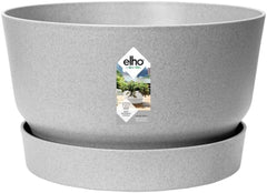 elho Greenville Bowl 33 - Ghiveci de flori pentru exterior - 100% plastic reciclat - Ø 32,5 x H 19,4 cm - Gri/Beton viu