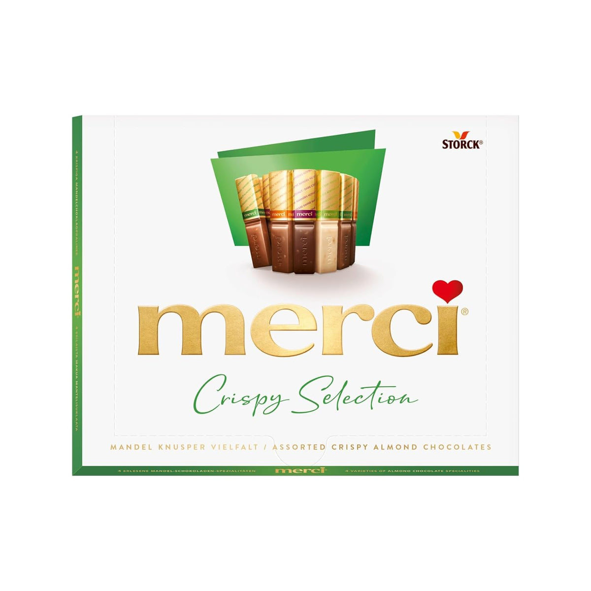 merci Finest Selection Almond Crunch Variety – 1 x 250 g – Specialități rafinate cu nuci și ciocolată – Praline umplute și neumplute