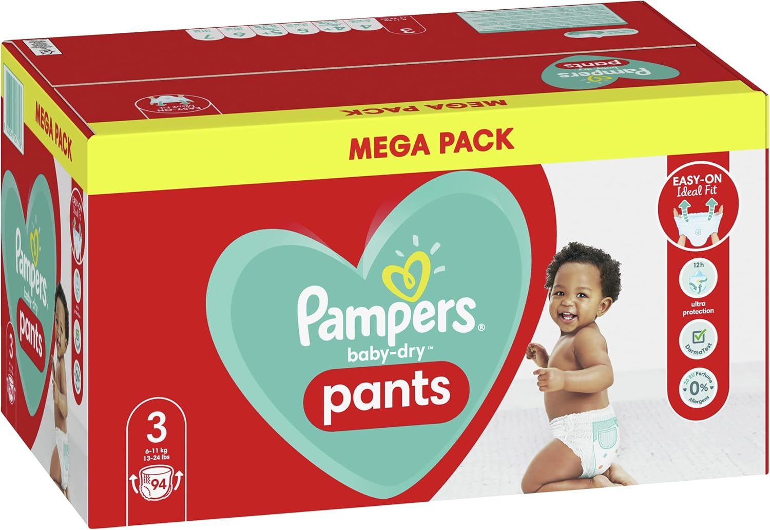 Scutece Pampers Baby-Dry, mărimea 8, 43 de scutece, de la 19 kg, pachet Jumbo+