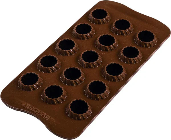 Silikomart Matriță 3D Pentru Ciocolată Flacără - Forme 3D Unice Cu Margine Interioară Pentru Baze Rotunjite