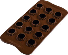 Silikomart Matriță 3D Pentru Ciocolată Flacără - Forme 3D Unice Cu Margine Interioară Pentru Baze Rotunjite