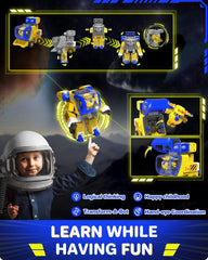 Super Wings EU750322 - Transforming New Robot Suit Donnie, Aprox. 23 cm figurină mare pentru copii, avion de jucărie transformabil și figurină robot, galben Action figures Naty Shop