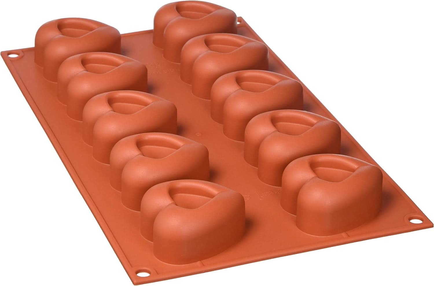 Silikomart 20.036.00.0060 SF 036, Inima Bucatarie Naty Shop M (48 x 54 mm, adancime 27 mm. Volum: 10 x 45 ml) 10 x Inimi cu crestătură