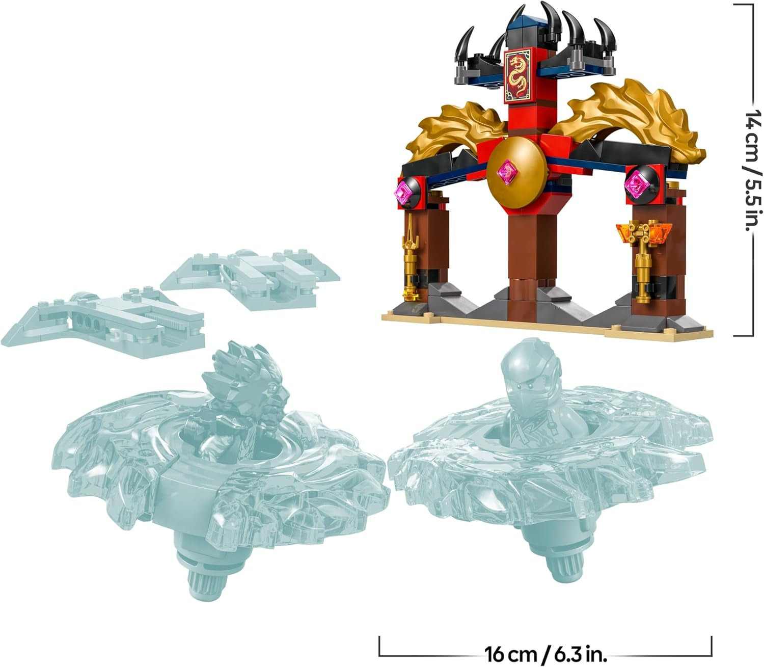 LEGO NINJAGO Drachen-Spinjitzu Battle Pack mit 2 Minifiguren - Ninja Spielzeug mit Spinner für Jungen und Mädchen ab 6 Jahren - Geschenkidee für Fans der TV-Serie Aufstieg der Drachen 71826