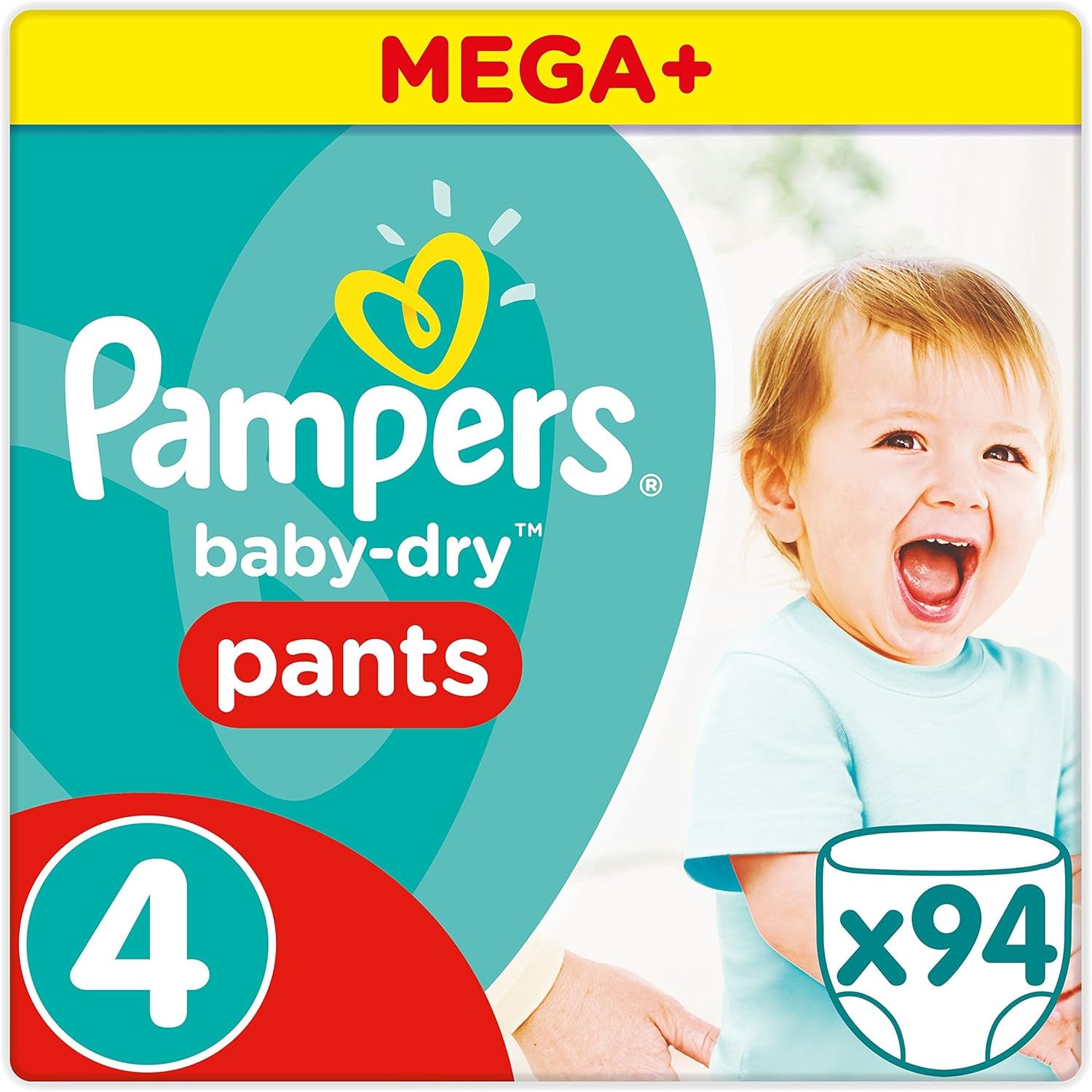 Pampers (Versiunea Veche), Chiloți, Mărimea 4, 9kg-15kg, Pachet de trei (1 x 88 scutece)