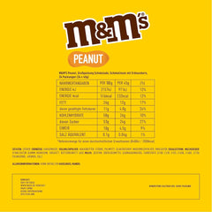 M&M's Peanut, pachet vrac de ciocolată, 24 x 45g, linte cu ciocolată și aromă de arahide, cadou de ciocolată (1080g), ideal ca delicatesă cu tematică de fotbal american