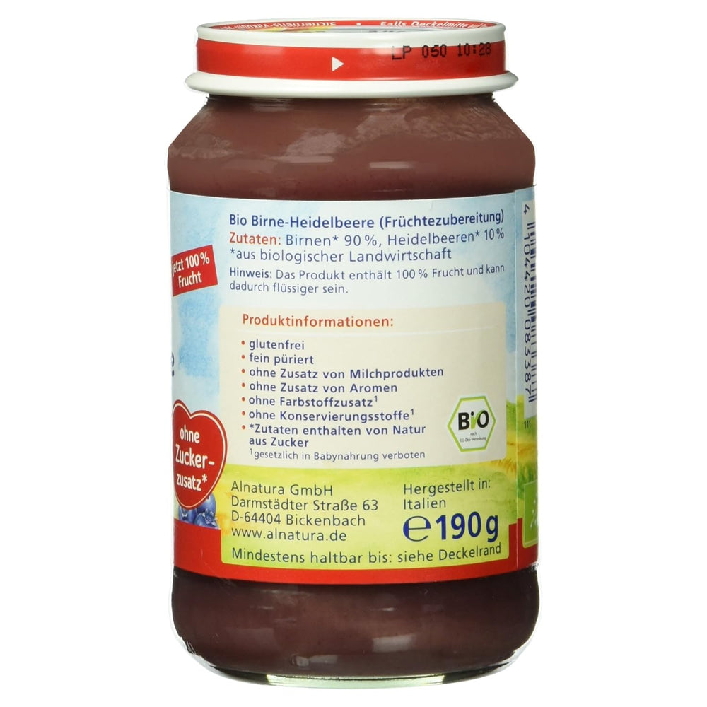 Pară organică cu afine, după 4 luni, 190g