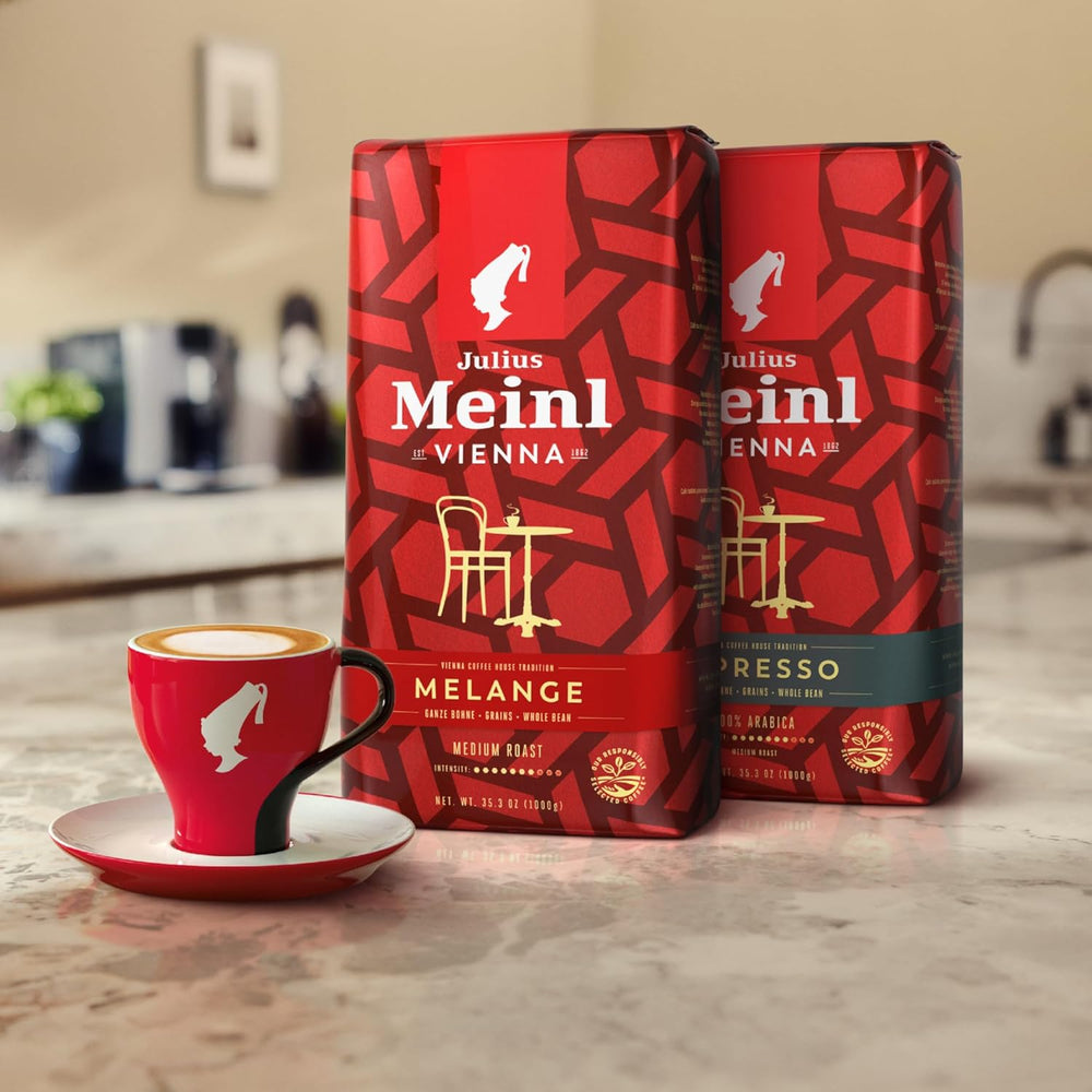 Vienna Melange - 500g boabe întregi | Amestec clasic de cafea vieneză | Cafea aromatică obținută din boabe 100% Arabica | Ideală pentru aparate de cafea complet automate și espressoare