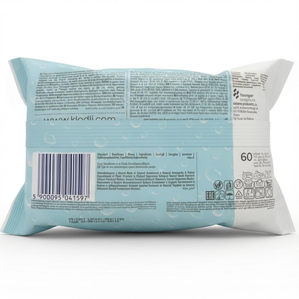 Șervețele umede Kindii Water Care - Aqua Baby Wipes - 100% vâscoză, 99,9% apă, extract de grapefruit, dimensiune fular 150x200, 100% biodegradabile, fără plastic, șervețele de curățare pentru piele sensibilă