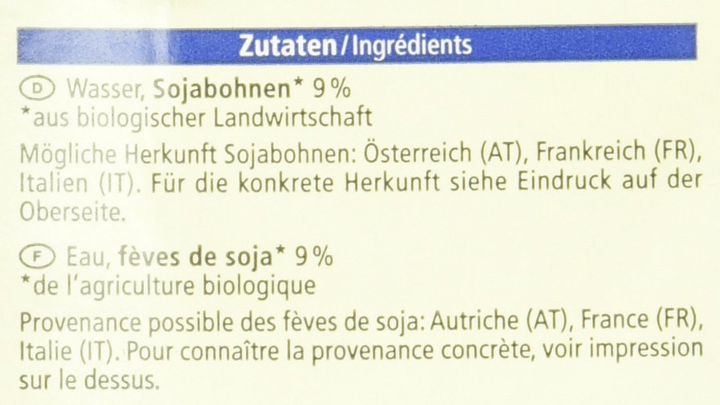 Bio Sojadrink, ungesüßt, glutenfrei, laktosefrei, vegan, 8er Pack (8 x 1 kg)