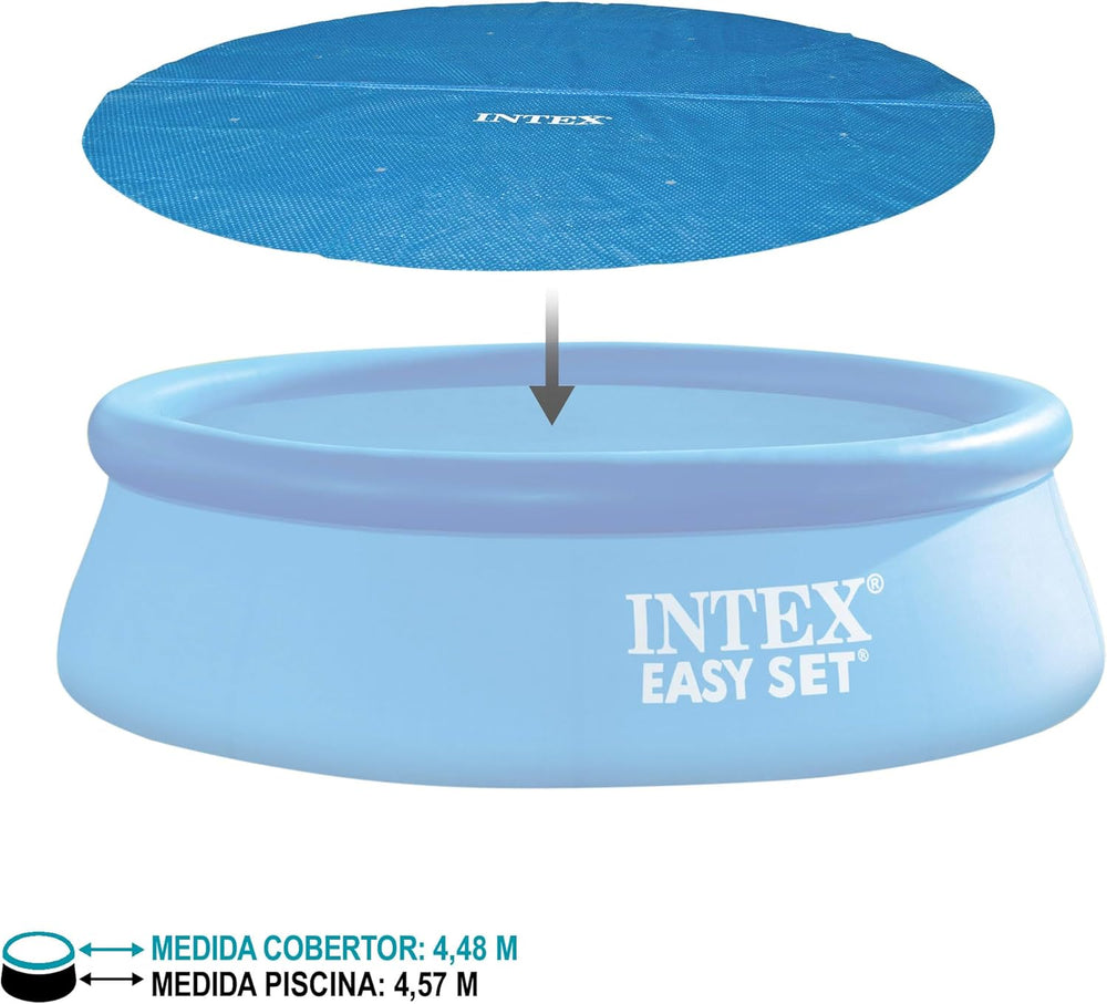 Prelată solară pentru piscină Intex - Prelată solară - Ø 457 cm - Pentru piscine cu montare ușoară și cadru, Albastră