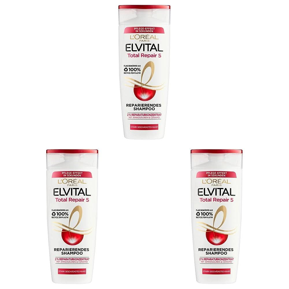 L'Oréal Paris Elvital Total Repair Shampoo 300 ml Duș și baie Naty Shop 3 x 300 ml