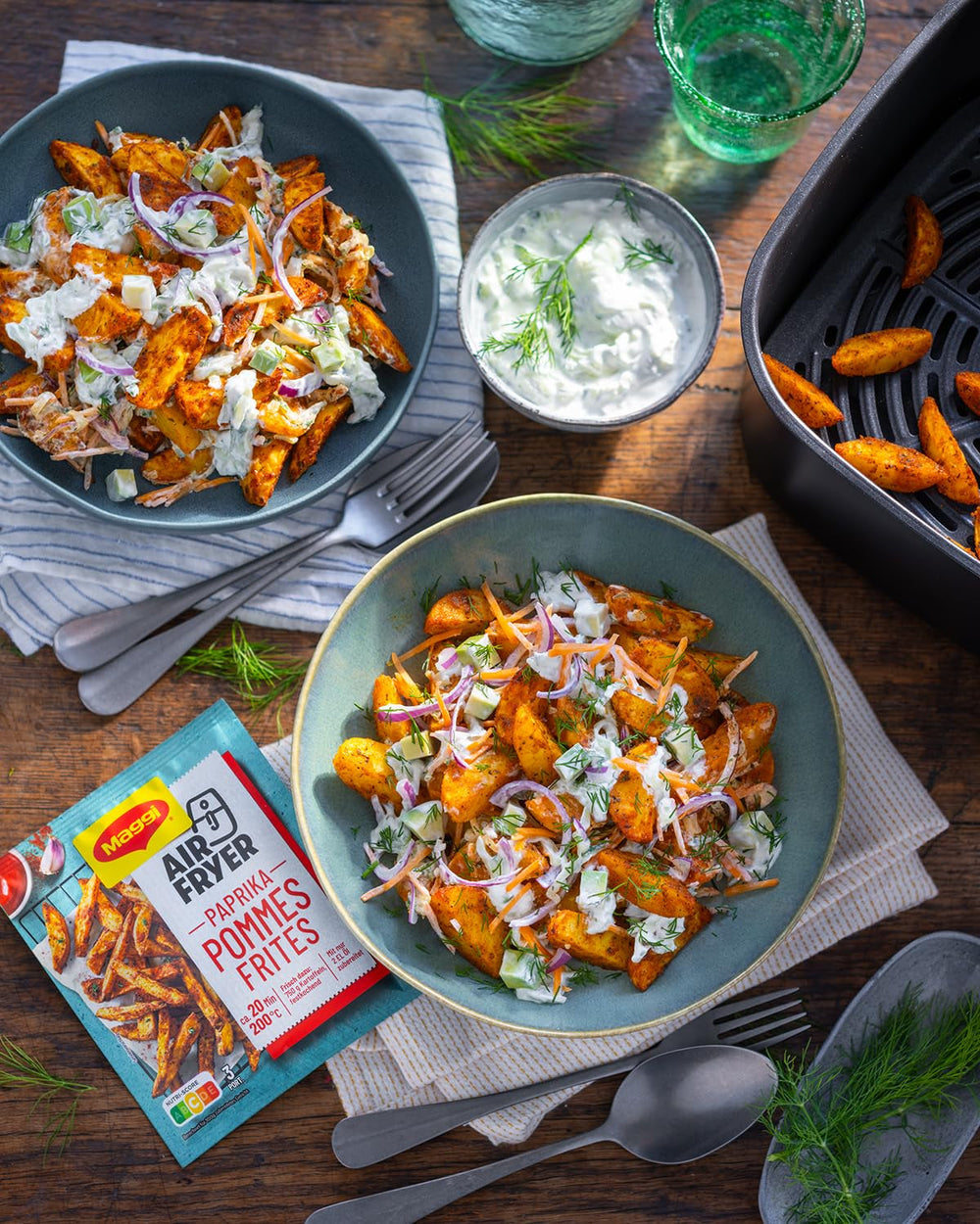 MAGGI Airfryer Pommes Frites - Paprika, 1er Pack (1 x 34g)