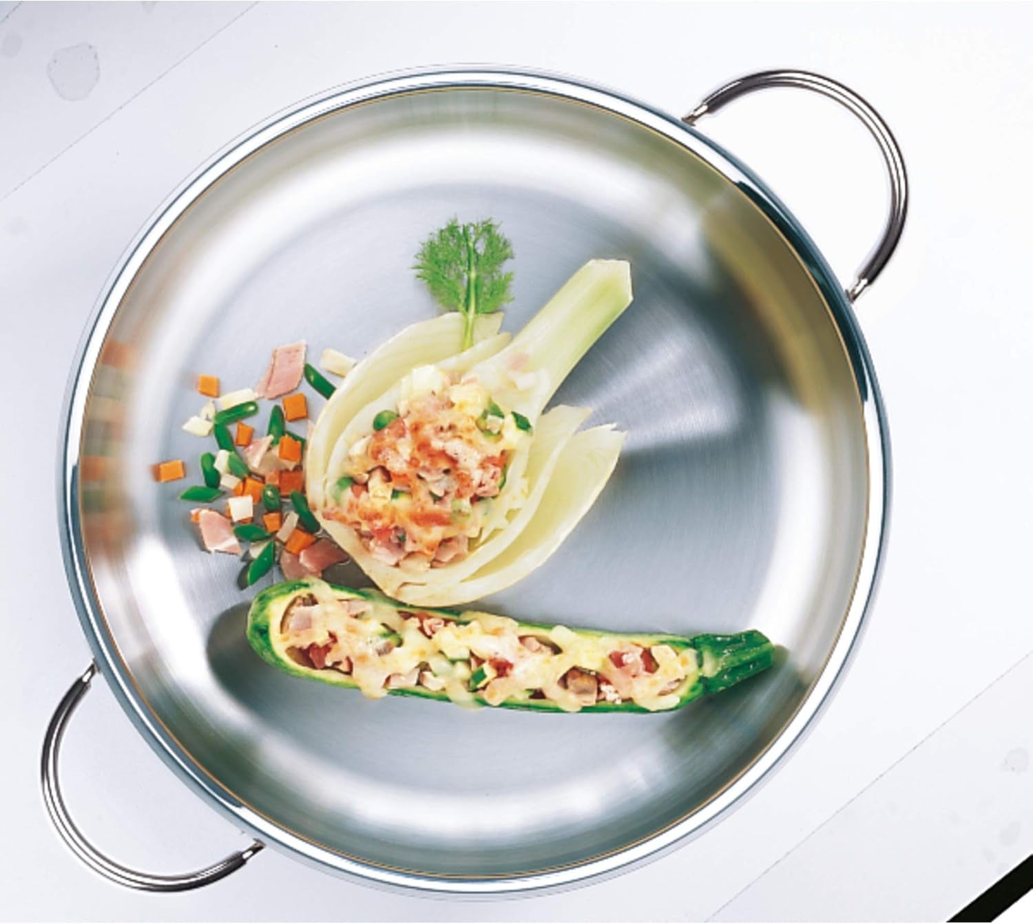 WMF Profi tigaie de servire/prăjire 28 cm inducție, tigaie din oțel inoxidabil Cromargan, neacoperită Oale si Tigai Naty Shop