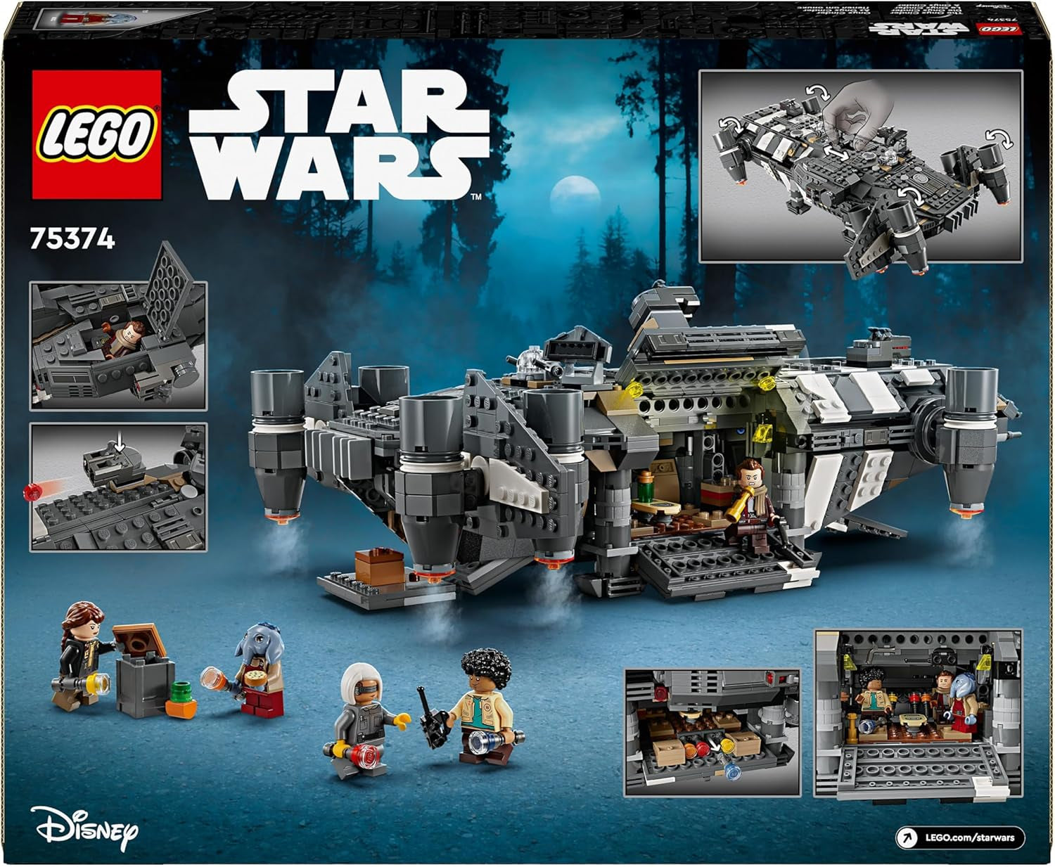 LEGO Star Wars: Skeleton Crew Onyx Cinder, navă stelară de jucărie de construit și colecționat pentru băieți și fete cu 5 personaje, idee de cadou pentru fanii de la 10 ani 75374 Seturi de constructie Besuche den LEGO-Store