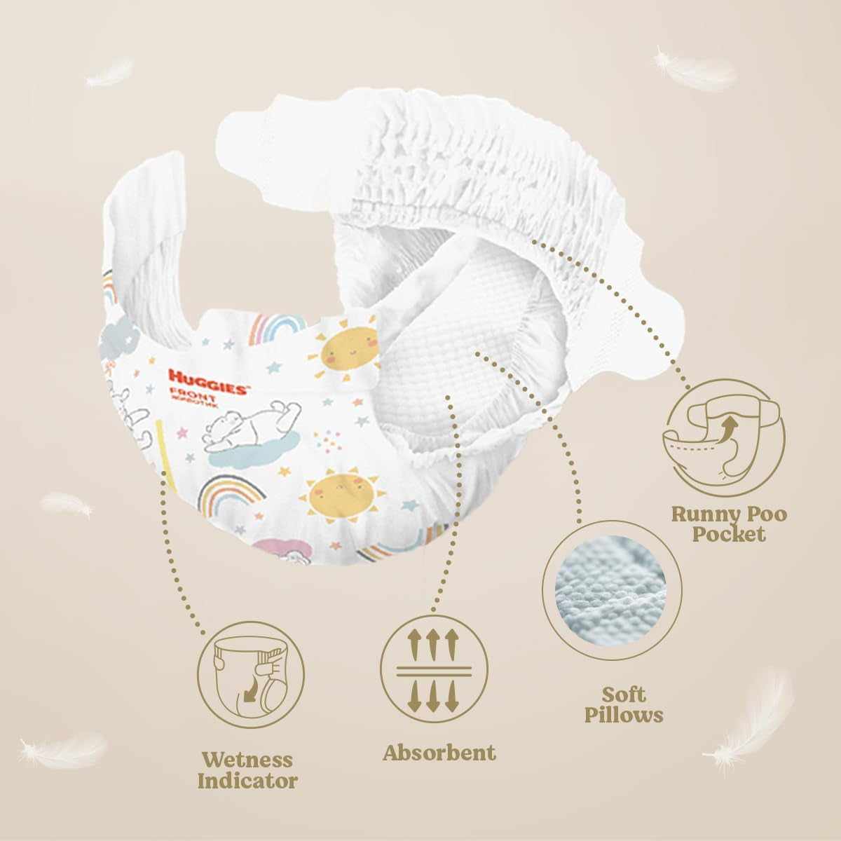 Scutece Huggies Extra Care pentru bebeluși, mărimea 2 (3-6 kg), foarte absorbante, design Disney, pachet vrac, 160 bucăți